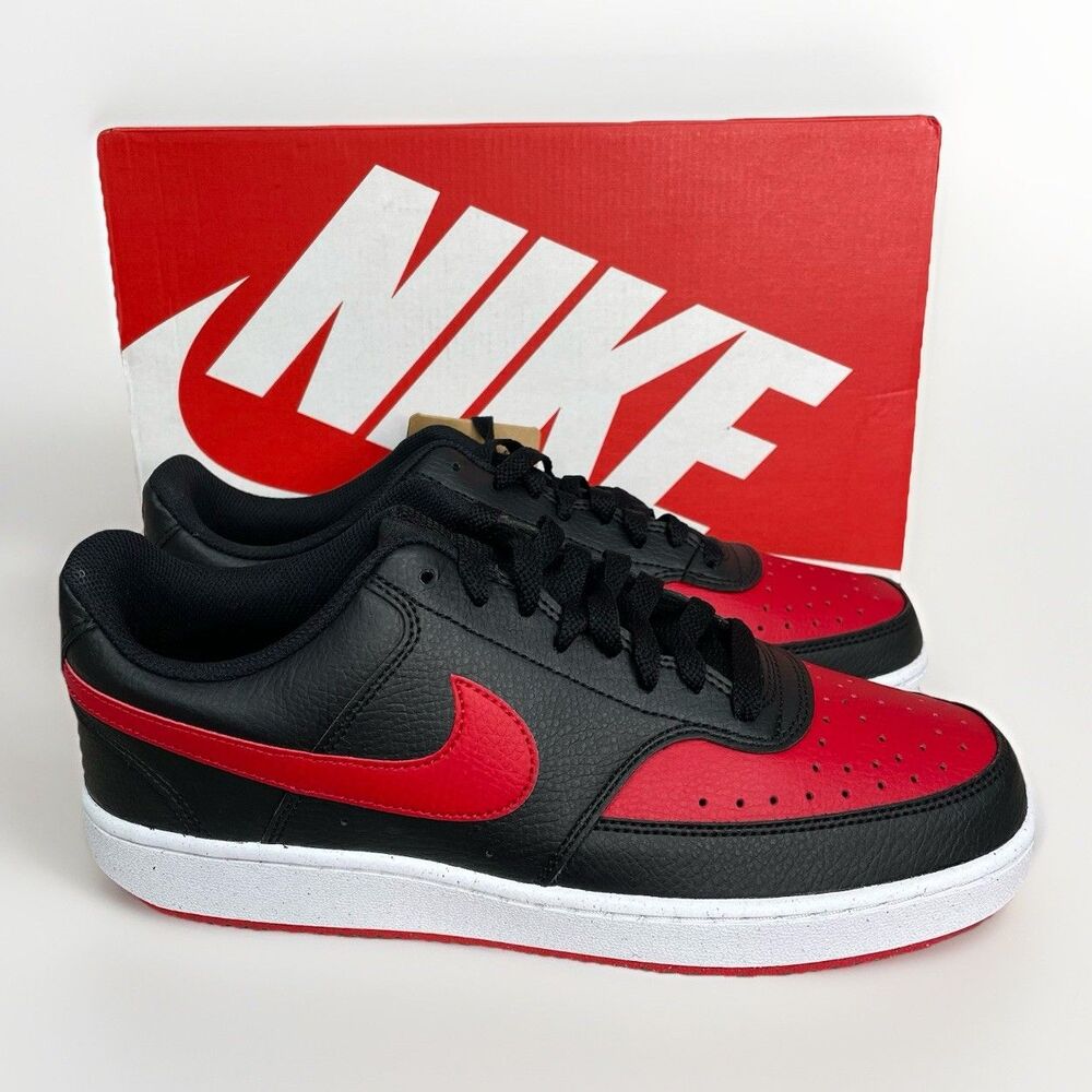 Nike Court Vision LO NN Men’s 10 Basketball Sneaker Black University Red White